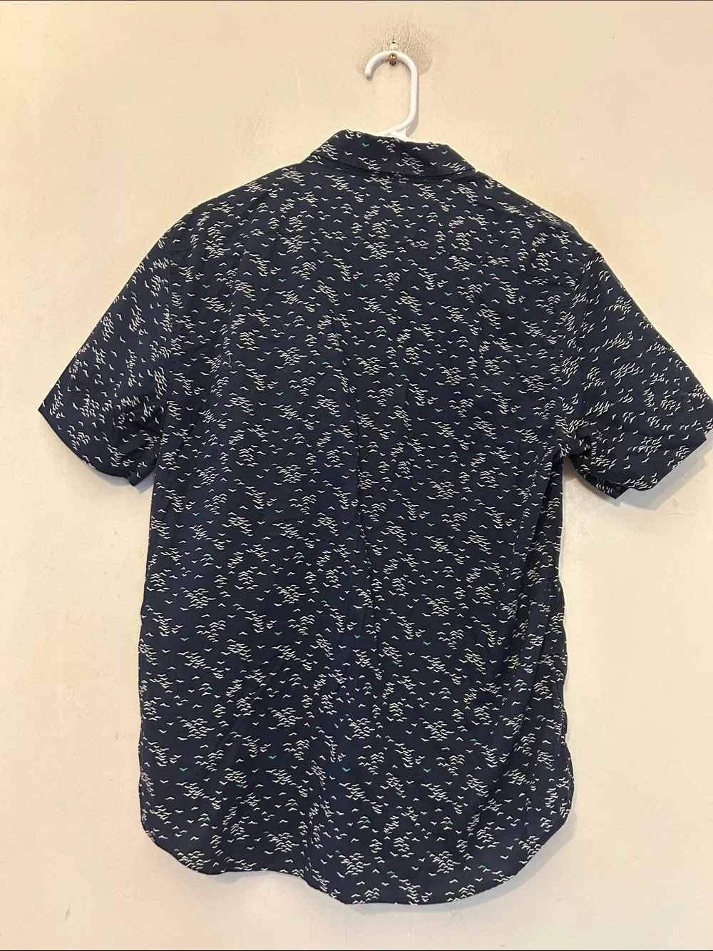 Banana Republic Men's Navy Short-Sleeve Button-Down Shirt Slim fit Sz M EUC